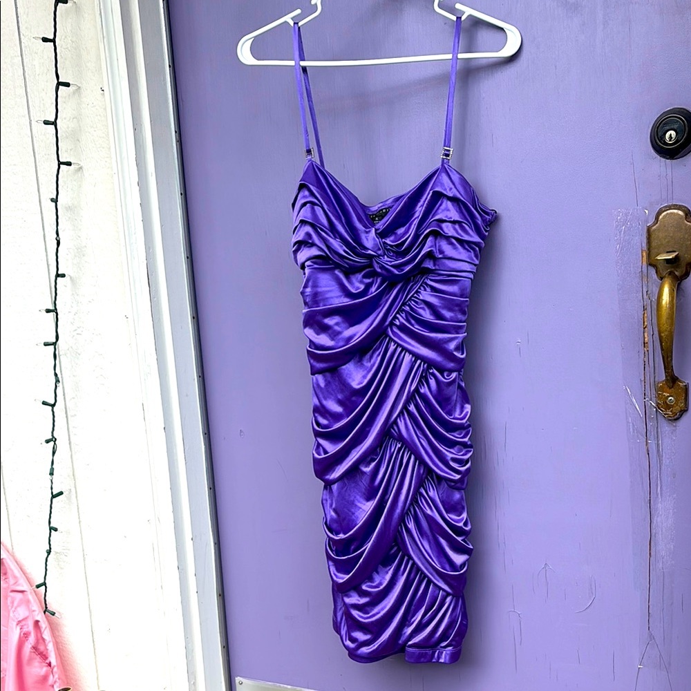 Purple Ruched Party Dress